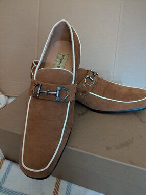 ANTONIO CERRELLi Mens Moc-toe bit loafer / slip-on dress shoe Size 9 Like New